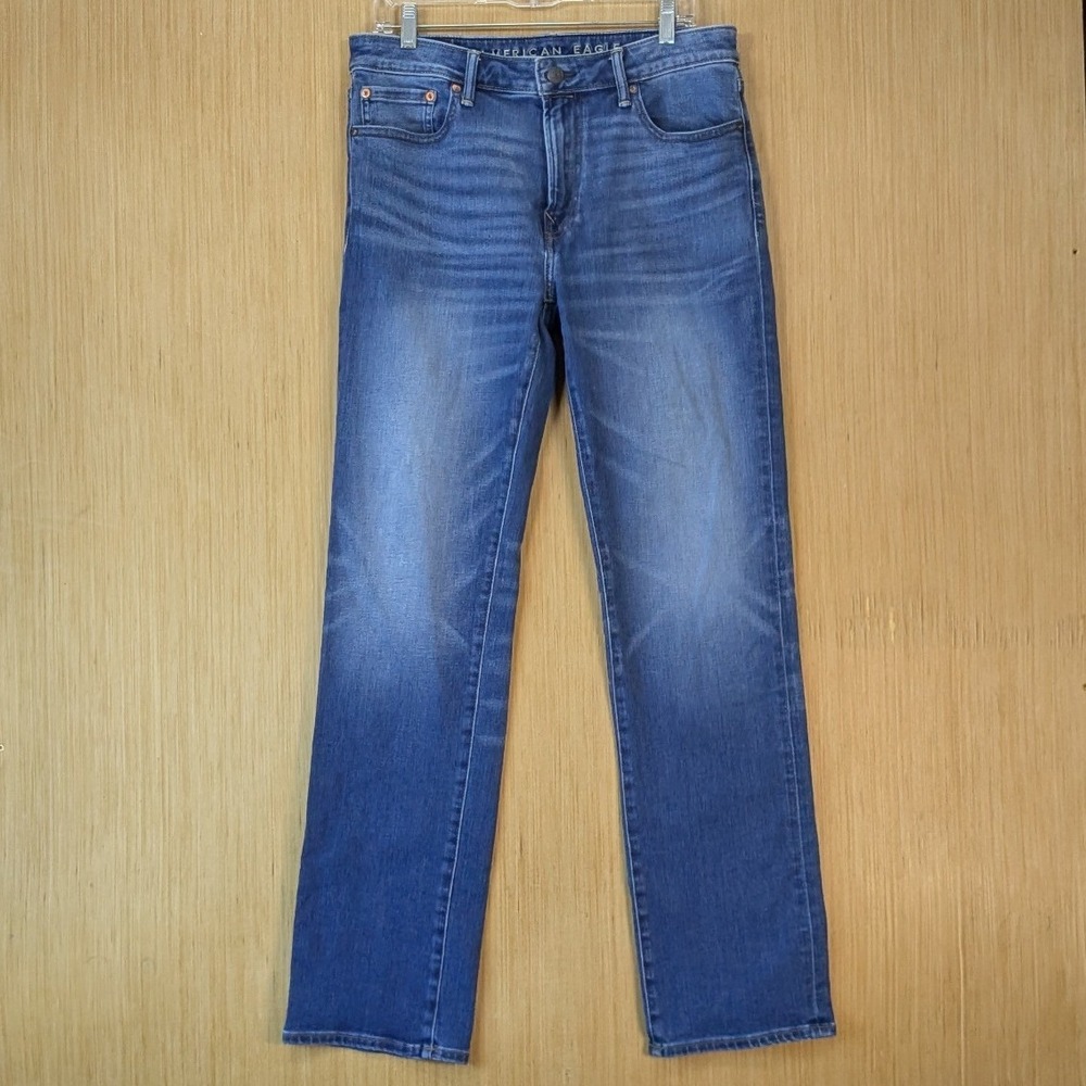 American Eagle Mens Airflex+ Original Bootcut‎ Jeans Blue Wash 33x34